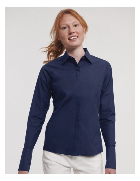 RUS-0R960F0-Ladies' Long Sleeve Fitted Ultimate Stretch Shirt 2